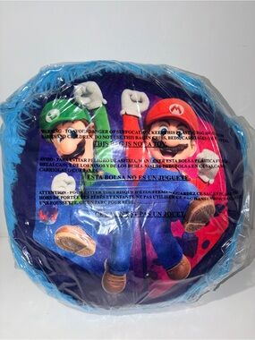 Super Mario Galaxy Movie Kids Round Furry Throw Pillow Cushion NEW